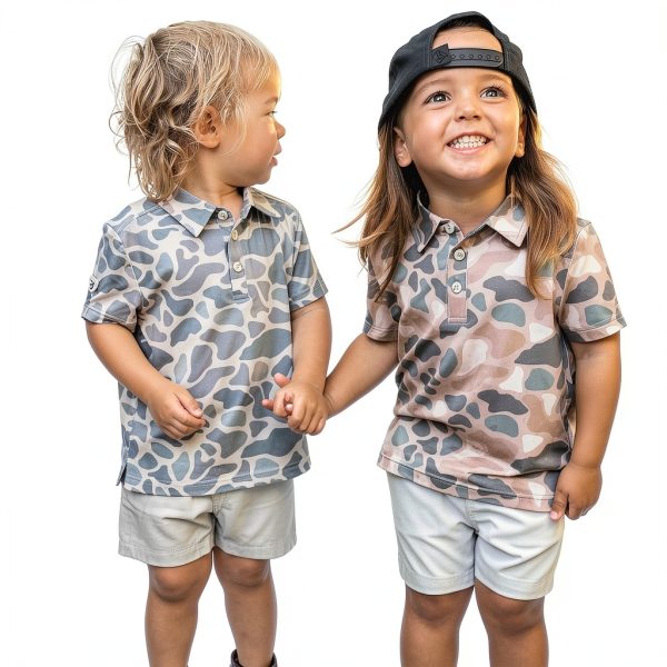 Kids Classic Polo Shirts Deer Camo Small-5