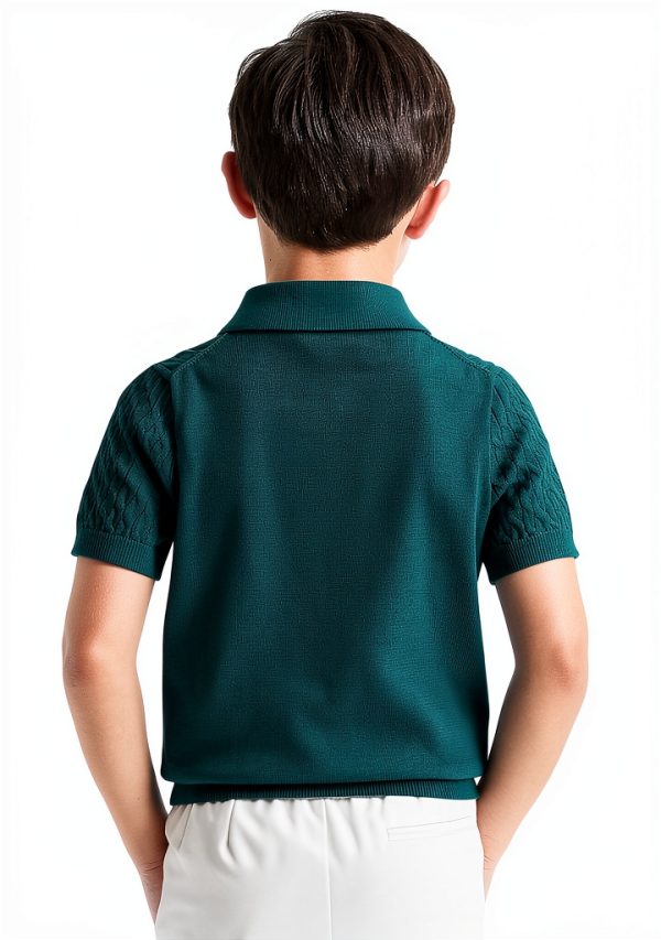 Boys Golf Polo Shirts Premium Knit Fabric-3