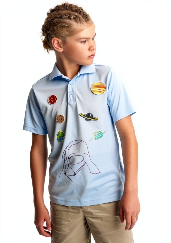 Primary School Light Blue Polo Shirt KIPP Texas Unisex-3