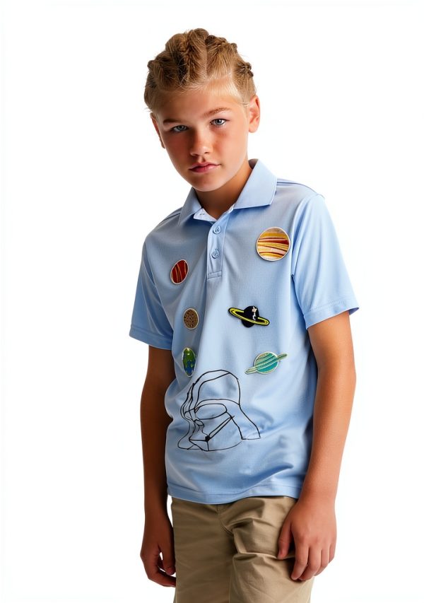 Primary School Light Blue Polo Shirt KIPP Texas Unisex-2