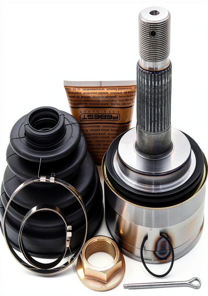 Installing Febest Constant Velocity Joint for Toyota on a wooden bench