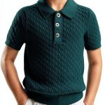 Boys Golf Polo Shirts Premium Knit Fabric-0