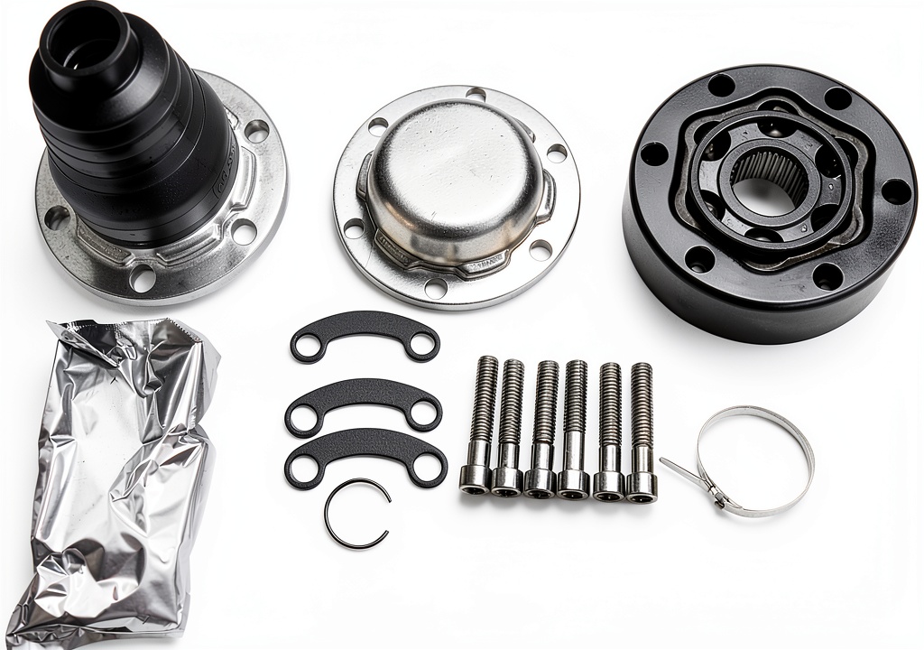 Installing PartsFlow Constant Velocity Joint for Ford Mustang on a wooden workbench