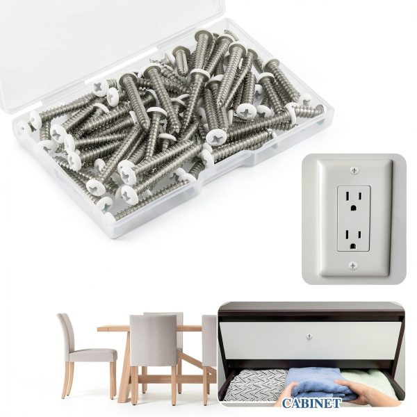 Funrous #8 White Pan Head Sheet Metal Self Tapping Screws 5 Sizes-3