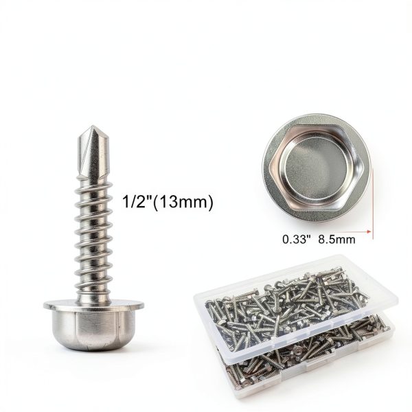 weideer #8×1/2" Self Tapping Screws – 410 Stainless Steel Washer Head-1