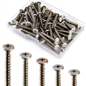 Funrous #8 White Pan Head Sheet Metal Self Tapping Screws 5 Sizes-0