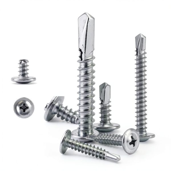 Sheet Metal Screws Assortment Kit,#8 Self-Tapping Screws Set for Metal,155pcs,6 Sizes(2'',1-1/2'',1'',3/4''，5/8'',1/2'')Modified Truss Head Zinc-Plated Self-Drilling Tek,for Wood,Metal,Plastic-2