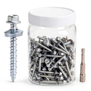Metal Roofing Screws 150 Pcs #10x1-1/2 Galvanized Hex Head Self-Tapping Screws with EPDM Washer Sharp Point Metal to Wood Siding Corrugated Roofing Screws (Sliver)-0