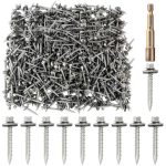 AOKLIT Metal Roofing Screws #10×1-1/2in 1000pcs Hex Head Washers-0