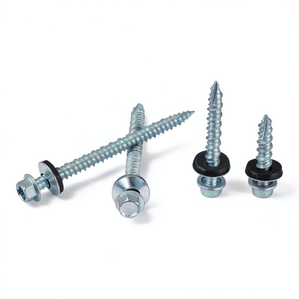Metal Roofing Screws 150 Pcs #10x1-1/2 Galvanized Hex Head Self-Tapping Screws with EPDM Washer Sharp Point Metal to Wood Siding Corrugated Roofing Screws (Sliver)-8