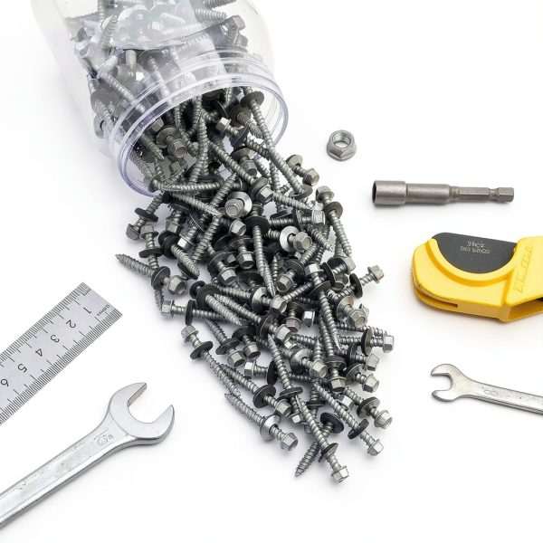 Metal Roofing Screws 150 Pcs #10x1-1/2 Galvanized Hex Head Self-Tapping Screws with EPDM Washer Sharp Point Metal to Wood Siding Corrugated Roofing Screws (Sliver)-7