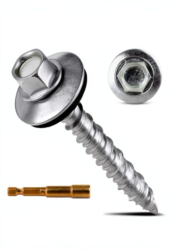 AOKLIT Metal Roofing Screws #10×1-1/2in 1000pcs Hex Head Washers-1