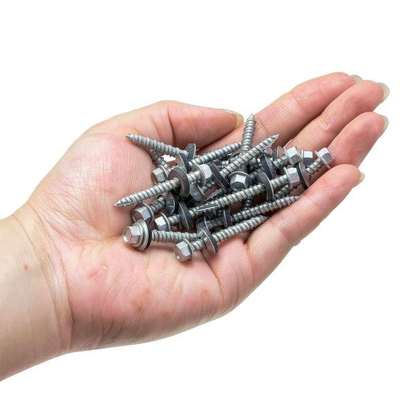 Metal Roofing Screws 150 Pcs #10x1-1/2 Galvanized Hex Head Self-Tapping Screws with EPDM Washer Sharp Point Metal to Wood Siding Corrugated Roofing Screws (Sliver)-1