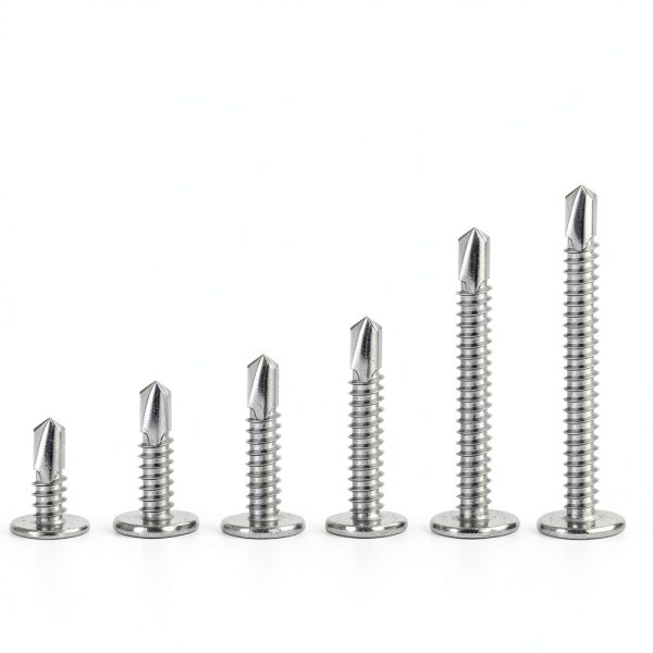 200PCS Sheet Metal Self-Drilling Screws Assortment Kit - #8 Truss Head Stainless Steel Self-Tapping Screws, 6 Sizes (1/2" to 1-1/2") for Sheet Metal, Auto & Roofing-1