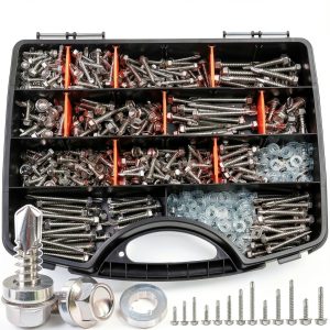 weideer 840pcs Self Tapping Screws for Metal 410 Steel Hex Washer Kit-0