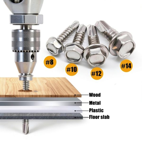 weideer 840pcs Self Tapping Screws for Metal 410 Steel Hex Washer Kit-4